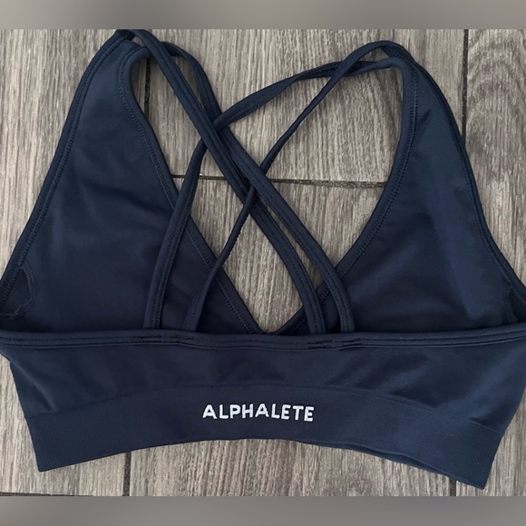 Alphalete Deep V Bra Trusted Blue - Picture 3 of 4